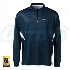 Shirts 22 Shimano Navy/Grey Zip Up Sublimated Long Sleeve Fishing Shirt
